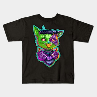 Franki the Frankenstein's Monster Cat Zombie Kids T-Shirt